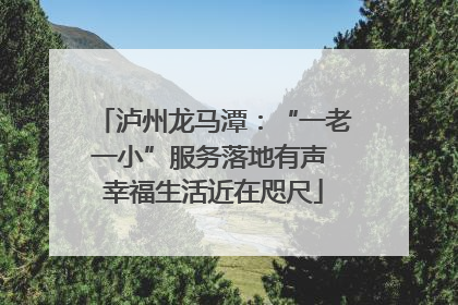 泸州龙马潭：“一老一小”服务落地有声 幸福生活近在咫尺